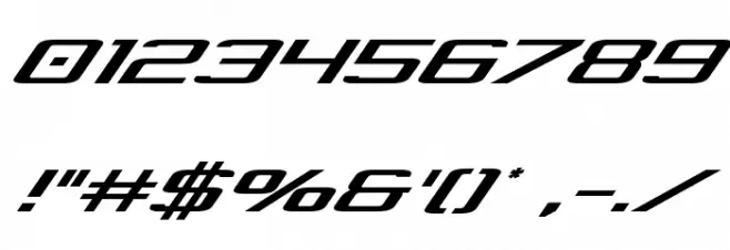 Concielian Jet Italic Font OTHER CHARS