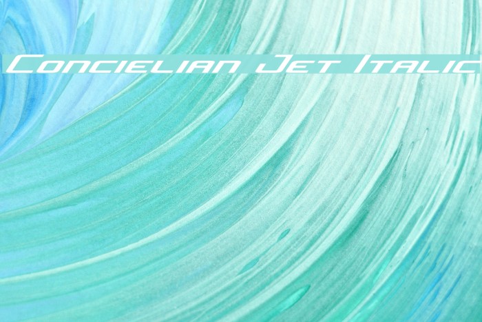 Concielian Jet Italic Font examples