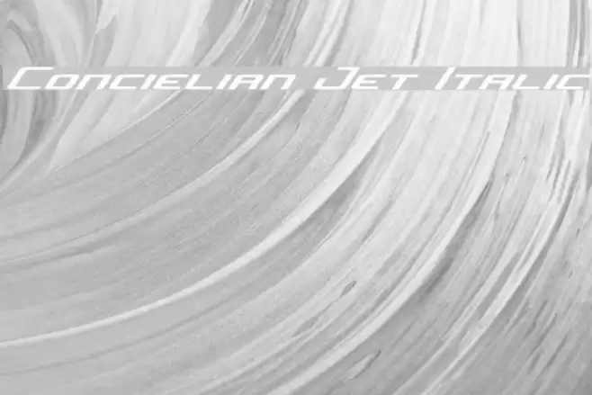 Concielian Jet Italic Font examples