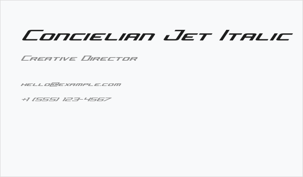 Concielian Jet Italic Business Card