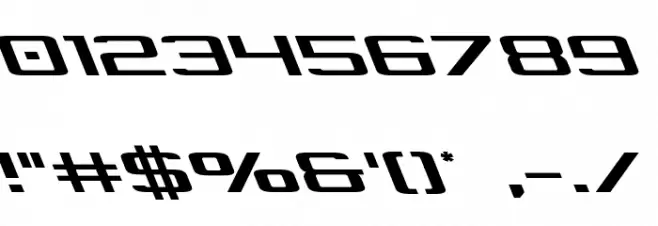 Concielian Jet Leftalic Font OTHER CHARS