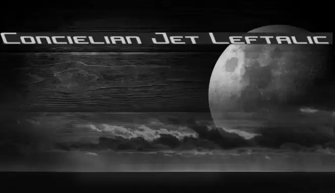 Concielian Jet Leftalic Font examples