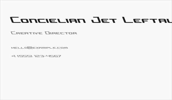 Concielian Jet Leftalic Business Card