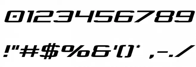Concielian Jet Semi-Italic Font OTHER CHARS