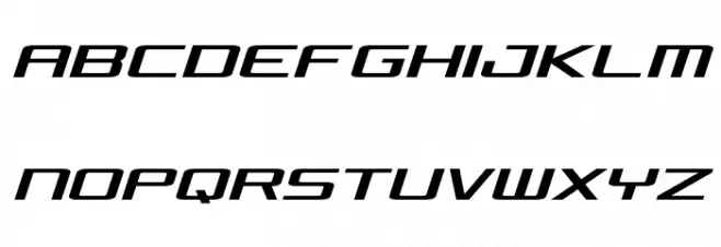 Concielian Jet Semi-Italic Font UPPERCASE