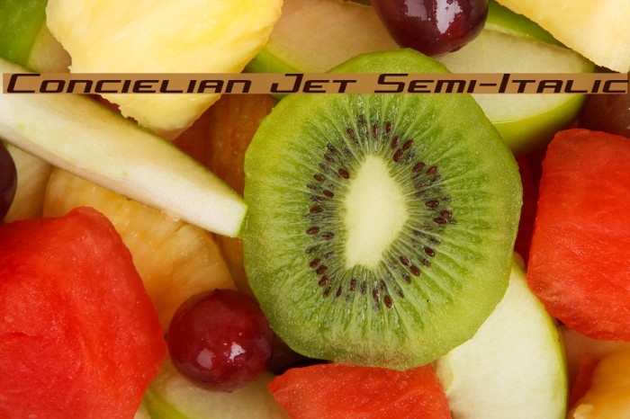 Concielian Jet Semi-Italic Font examples