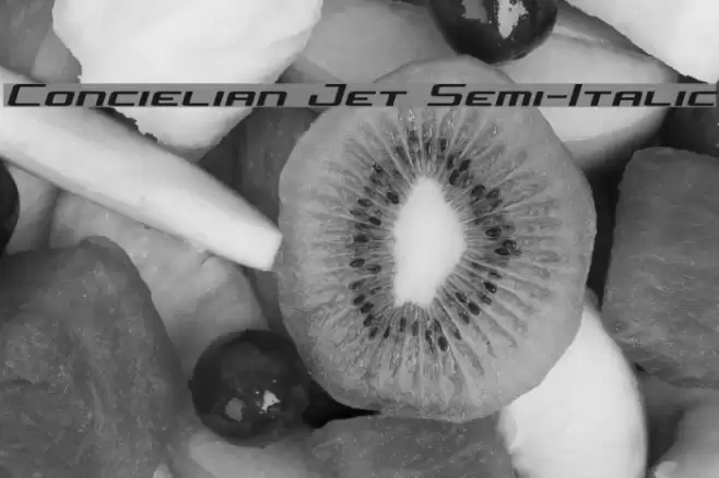 Concielian Jet Semi-Italic Font examples