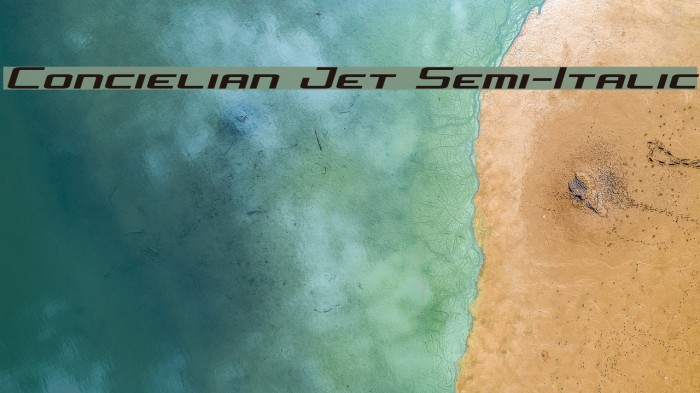 Concielian Jet Semi-Italic Font examples