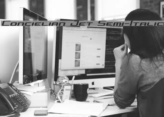 Concielian Jet Semi-Italic Font examples