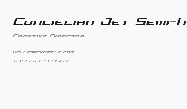 Concielian Jet Semi-Italic Business Card