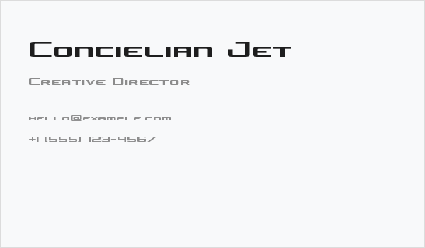 Concielian Jet Business Card