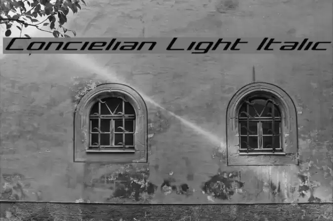 Concielian Light Italic Font examples