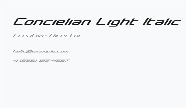 Concielian Light Italic Business Card