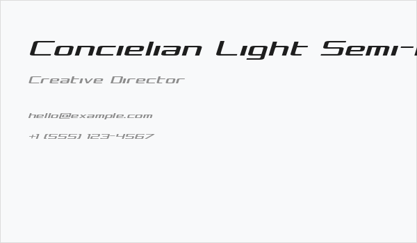 Concielian Light Semi-Italic Business Card