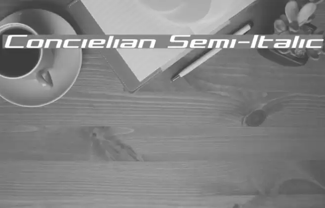Concielian Semi-Italic Font examples