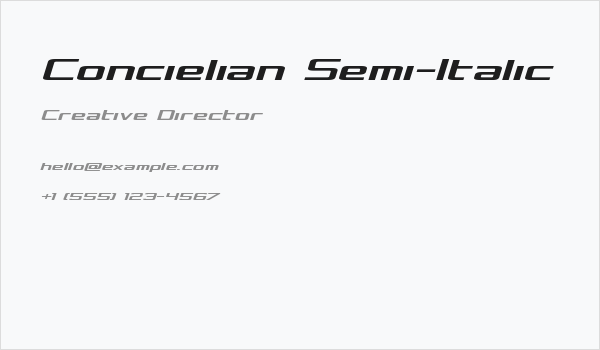 Concielian Semi-Italic Business Card