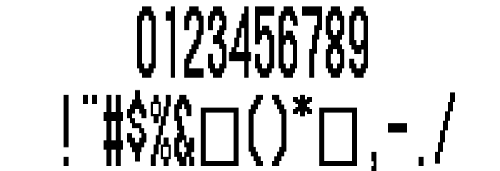 CondenBitmap Font OTHER CHARS