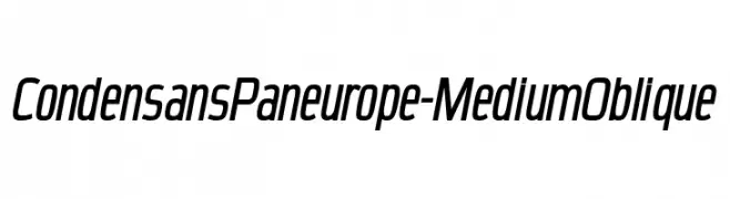 CondensansPaneurope-MediumOblique  Frei Schriftart Herunterladen