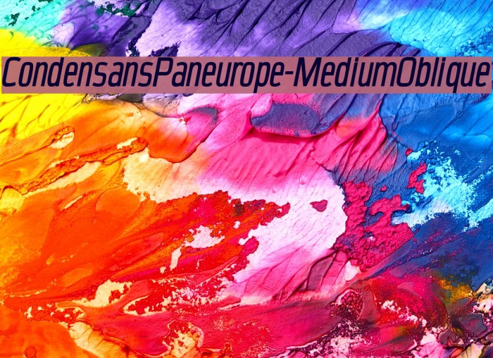 CondensansPaneurope-MediumOblique Font examples