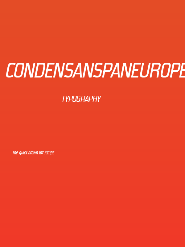 CondensansPaneurope-MediumOblique Poster
