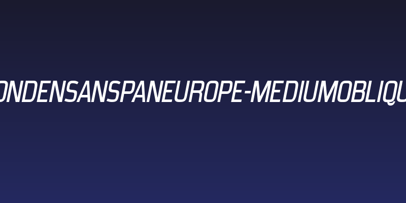 CondensansPaneurope-MediumOblique Social Header