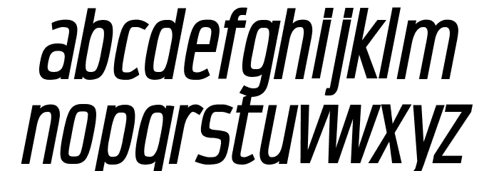 CondensansPaneurope-MediumOblique Font LOWERCASE