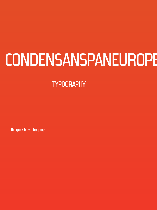 CondensansPaneurope-Medium Poster