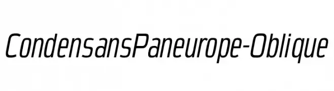 CondensansPaneurope-Oblique  Frei Schriftart Herunterladen