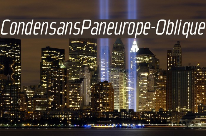CondensansPaneurope-Oblique Font examples