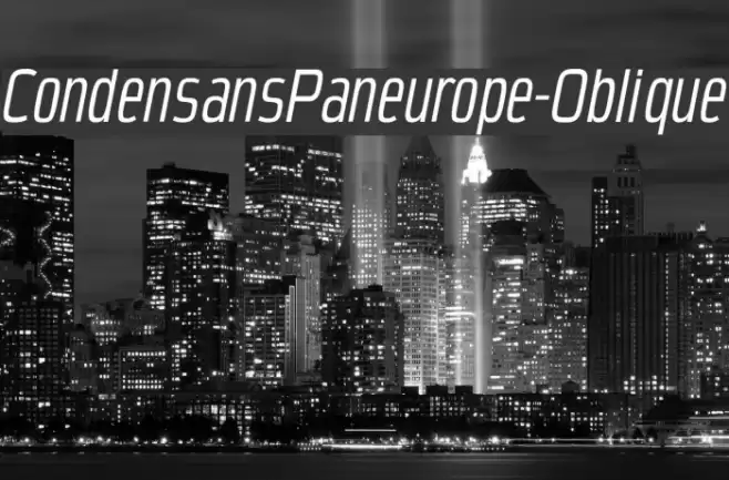 CondensansPaneurope-Oblique Font examples