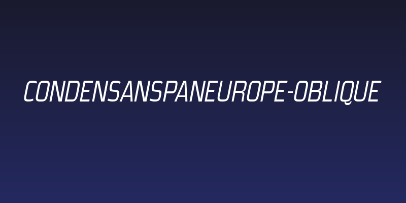 CondensansPaneurope-Oblique Social Header