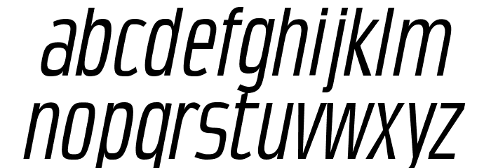 CondensansPaneurope-Oblique Font LOWERCASE