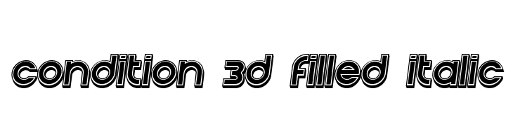 Condition 3d Filled Italic  Free Fonts Download
