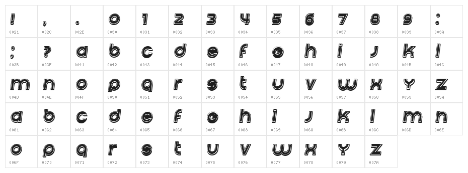Condition 3d Filled Italic Character Map