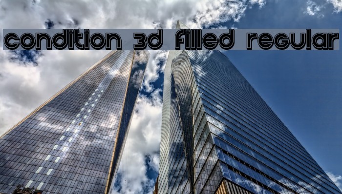 Condition 3d Filled Regular Font examples
