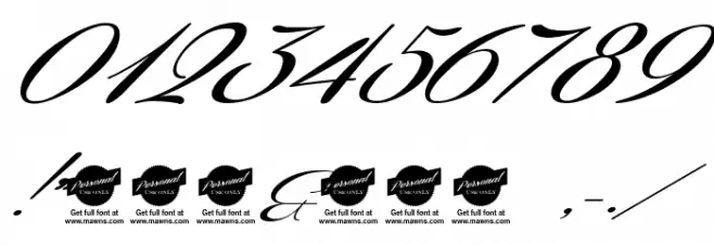 Coneria Script Slanted Demo Font OTHER CHARS