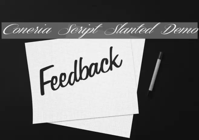 Coneria Script Slanted Demo Font examples
