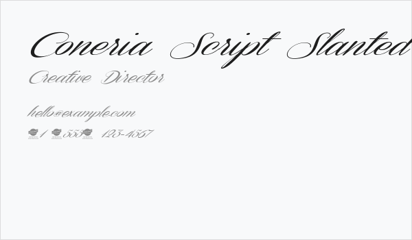 Coneria Script Slanted Demo Business Card