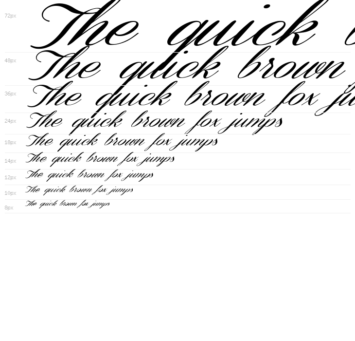 Coneria Script Slanted Demo Waterfall