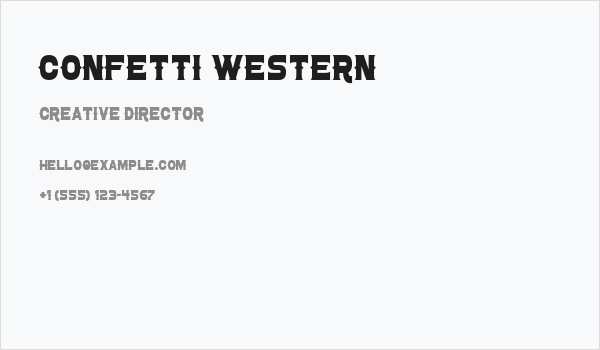 Confetti Western Business Card