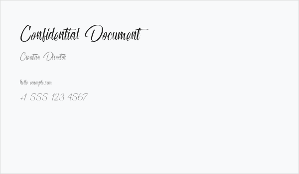 Confidential Document Business Card