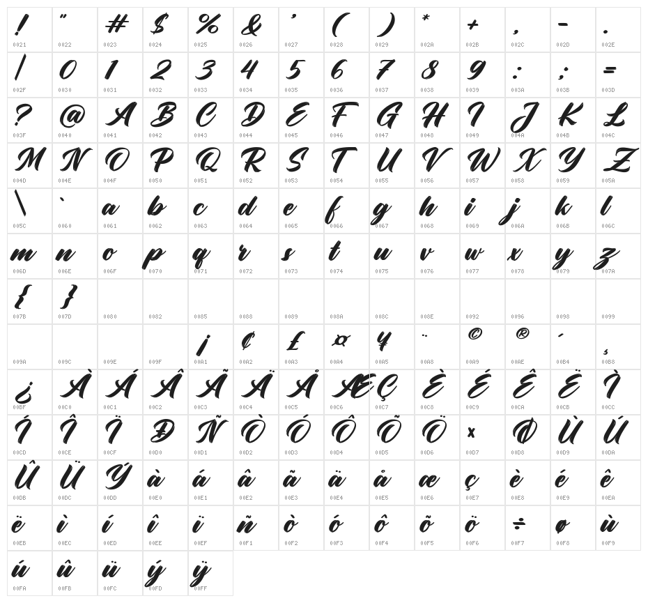 ConfidentialInformation Character Map