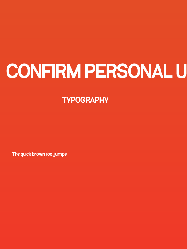 Confirm Personal Use Poster