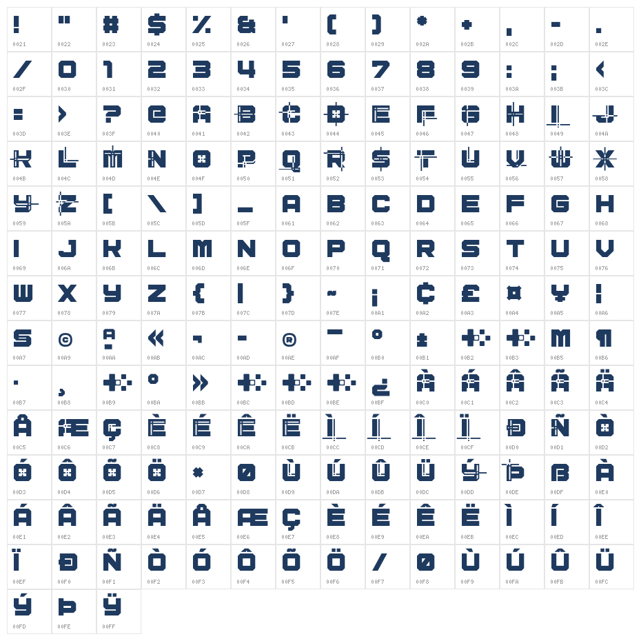 Conflict 3040 Character Map
