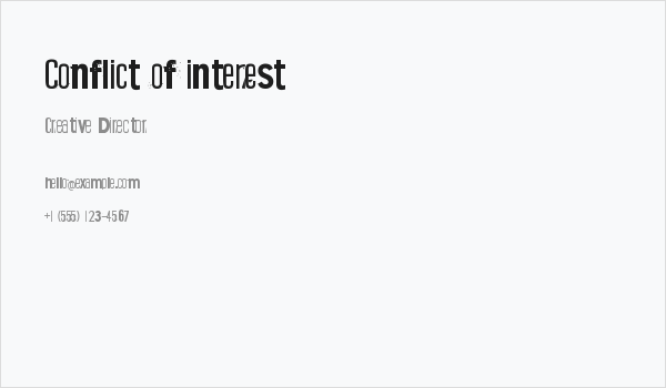Conflict of interest Business Card