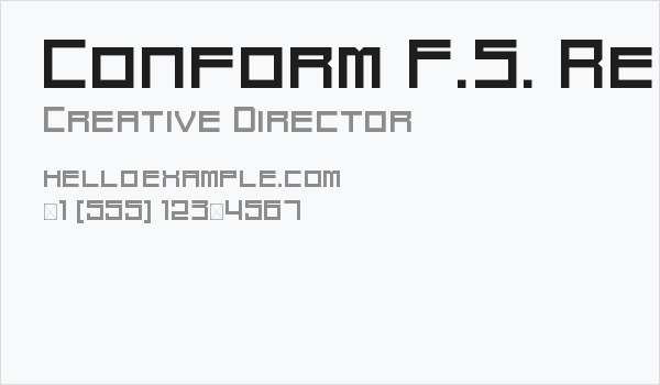 Conform F.S. Regular Business Card
