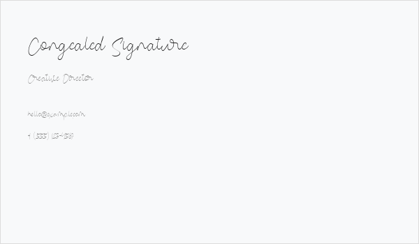 Congealed Signature Business Card