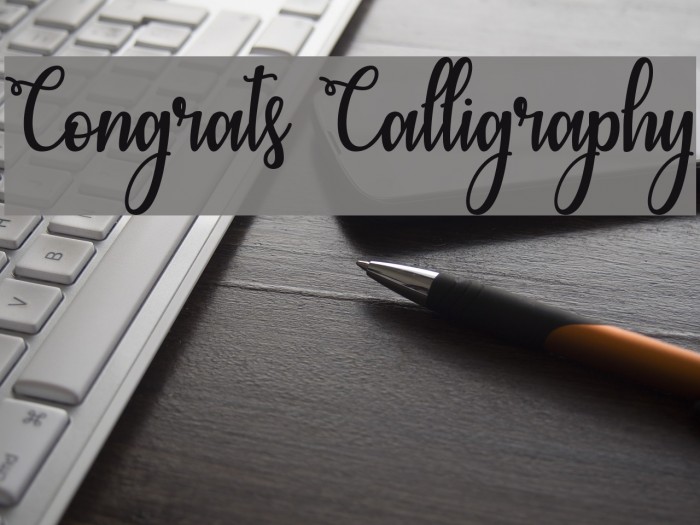 Congrats Calligraphy Schriftart examples