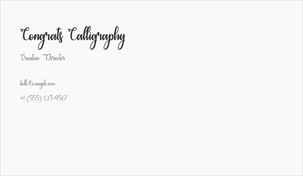 Congrats Calligraphy Business Card