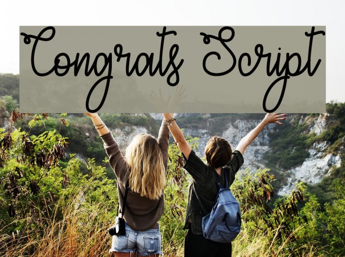 Congrats Script Font examples